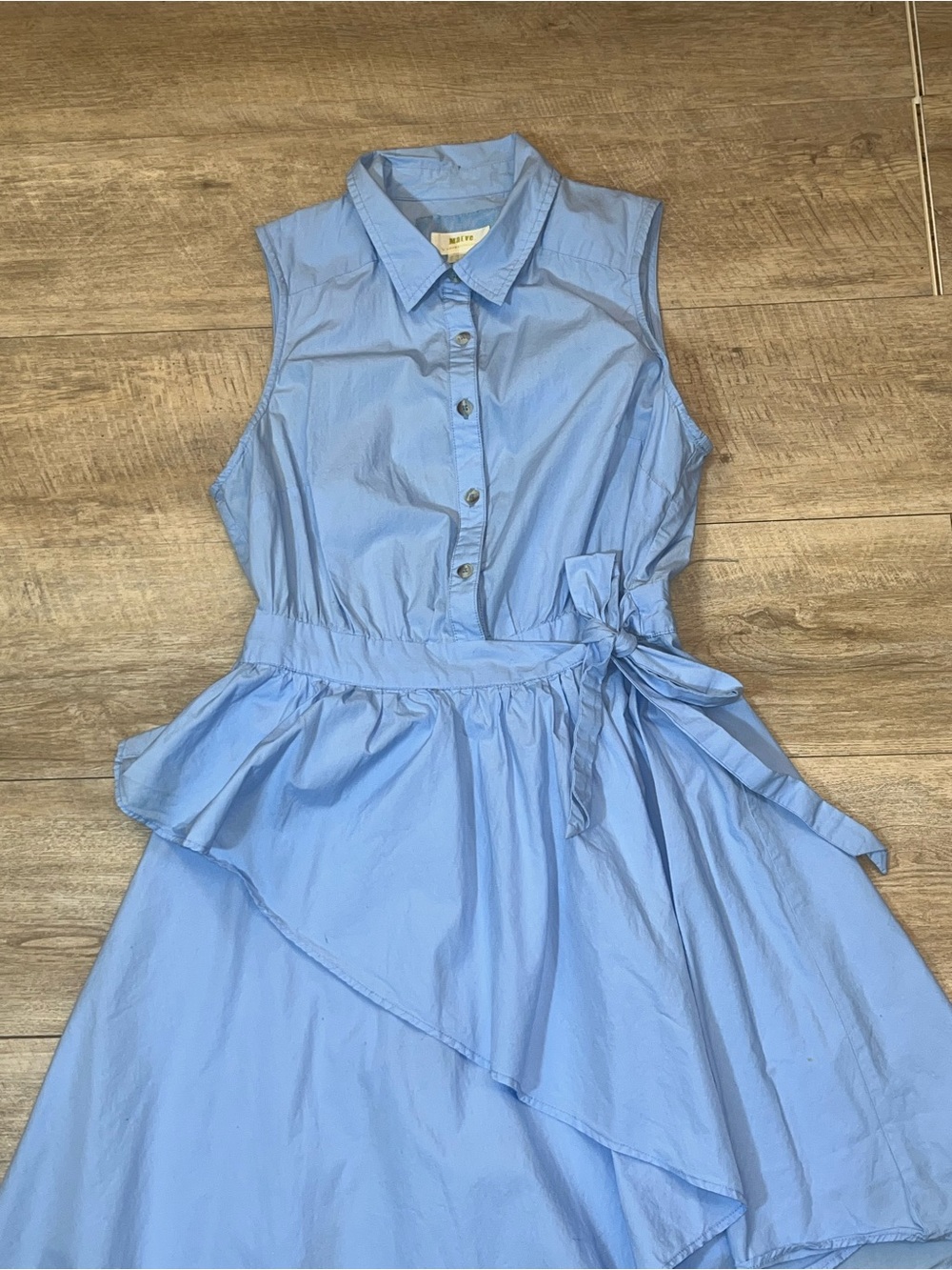 Anthropologie Maeve Asymmetrical Sleeveless Shirt Dress Size 8 - Picture 5 of 9